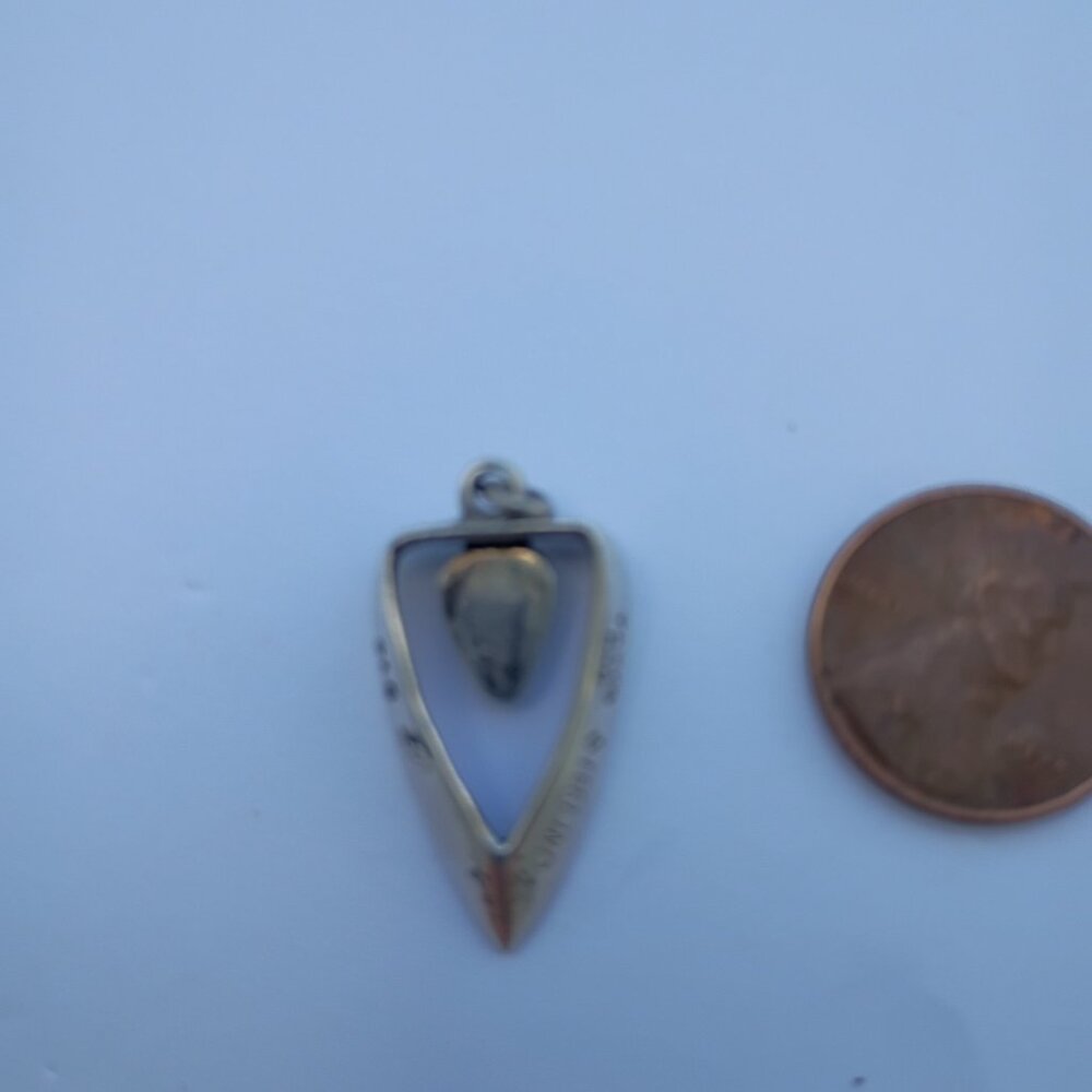 Vintage Taxco Native American Silver and Turquoise Pendant - Stamped - Picture 3 of 7